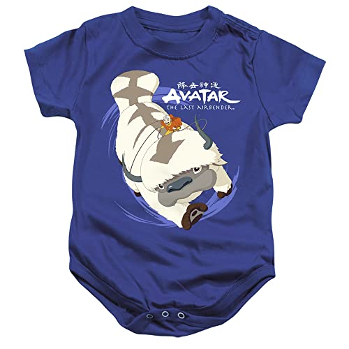 Popfunk Avatar The Last Airbender Appa In Flight Unisex Infant Snap Suit for Baby (12 Months) Royal Blue