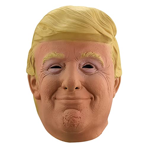Halloween Latex Head Mask, Republican Presidential Candidate Trump & Joe Biden Mask, Realistic Celebrity Full-Head Rubber Maske for Novelty Old Man Cosplay Masquerade Costume (Adult Size) (trump)