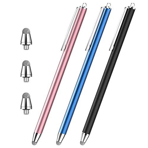Stylus Pens for Touch Screens,Granarbol Precise Long Stylus Touch Screen Pen with 3 Extra Replaceable Fiber Tips Capacitive Stylus for iPad iPhone Tablets All Universal Touch Devices (3 Pcs)
