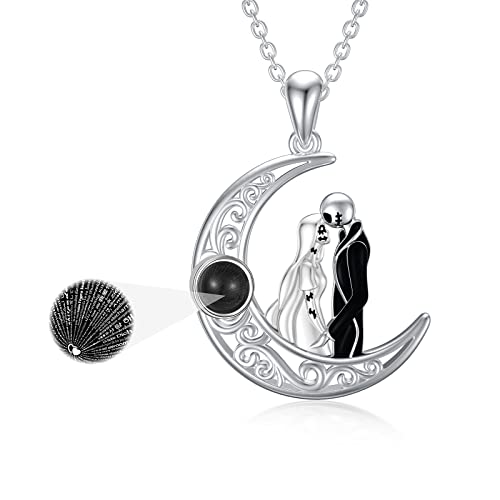 LILALO Jack and Sally Nightmare Necklace I Love You in 100 Languages Fashion Jewelry for Women Birthday