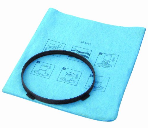 Stanley 25-1201 Blue Cloth Reusable Filter with Clamp Ring for 1-5 Gallon Wet/Dry Vacuums, Compatible with SL18910P-3, SL18130P, SL18133, SL18129