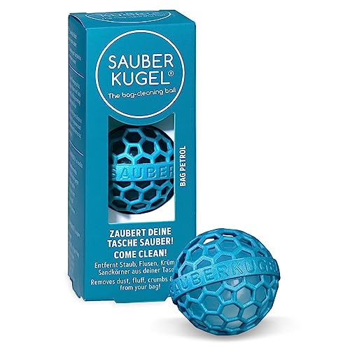 Sauberkugel - The Clean Ball - Keep your Bags Clean - Sticky Inside Ball Picks up Dust, Dirt and Crumbs in your Purse, Bag, Or Backpacks (Teal)