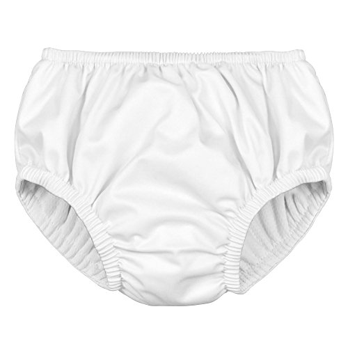 i Play. Baby Reusable Absorbent Swim Diaper Pull On White (12 Months, White Pull On)