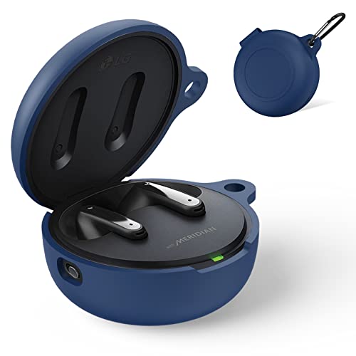 WQNIDE Case for LG Tone Free FP9/T90/FP9W/FP9E Silicone Cover Protective case Scratchproof/Shockproof/Waterproof for LG Tone Free True Wireless Bluetooth Earbuds Accessories with Keychain (Blue)