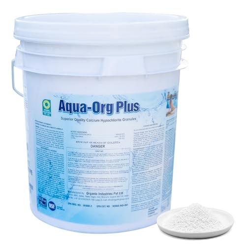 AQUA-ORG PLUS - 65% Granular Calcium Hypochlorite (Shock) - Swimming Pool Shock for In-Ground, Above Ground, Spas & Hot Tubs - 55 Pound Pail