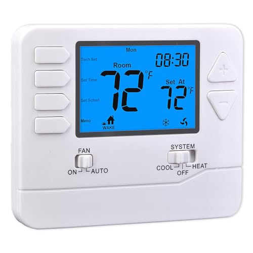 Thermostats, Suuwer 5-1-1 Day Programmable Thermostat for Home, up to 1 Heat/ 1 Cool