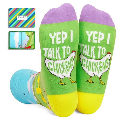 Zmart 2024 Funny Socks for Women Chicken Socks Rooster Socks, Funny Chicken Gifts for Chicken Lovers Gag Rooster Gifts