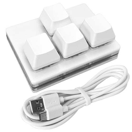 QINIZX USB Mini 4-Key Keypad One-Handed Mechanical Gaming Keyboard Programming Macro Pad RGB Keypad for Windows Mac OSU HID Standard Keyboard, Cherry Shaft, Hot Swappable Switch with 1.5m USB Cable