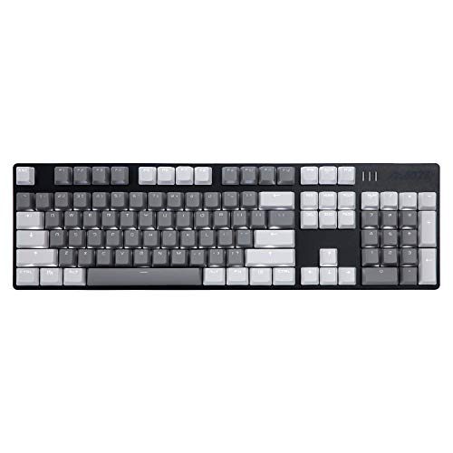 AK50 Wired Classic 104 Mechanical Gaming Keyboard – Blue Switches - PBT Keycaps – White-Grey Matching – White Backlit - Durable Aluminum Frame – for Windows Computer Office Gaming PC - Black