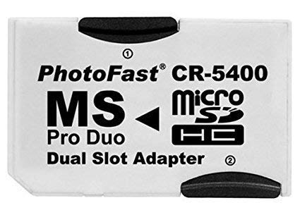 Micro TF to MS Memory Stick PRO Duo Dual Slot Adapter White CR5400 for PSP