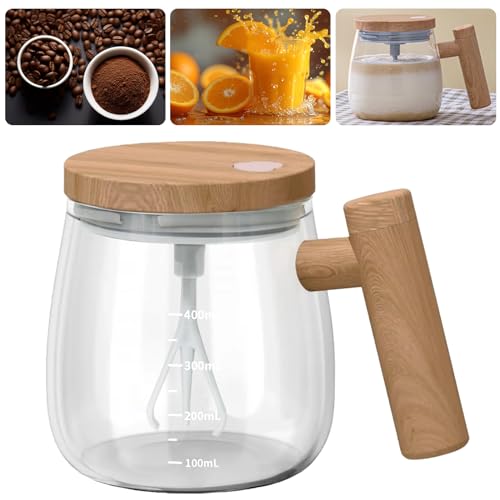 VDHU Electric Mixing Mug,Self Stirring Coffee Mug with Lid & Handle Home Office Stirring Cup,400ml Lightweight Self Mixing Cup High Speed Suitable for Coffee/Milk/Protein Powder