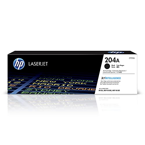 HP 204A Black Toner Cartridge | Works with HP Color LaserJet Pro M154 Series, HP Color LaserJet Pro MFP M180, M181 Series | CF510A