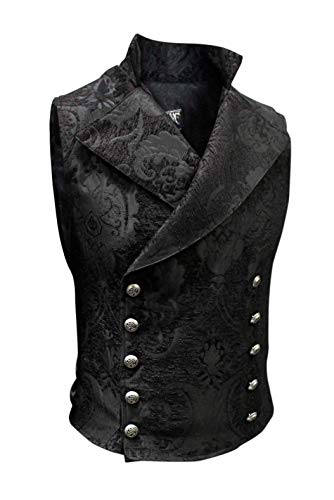 Shrine Men's Victorian Gothic Cavalier Vest Black Tapestry (X-Large)