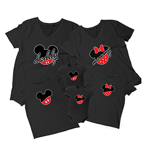 Natural Underwear Family Matching T-Shirts #2 Mickey Minnie Ears Couple Dad Mom Shirts Magic Kingdom Family Vacation Trip 2023 Men Women Youth Kids Cotton Black T Shirts Men Large