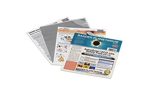 Baader AstroSolar Solar Film for Telescopes, Cameras, & Binoculars | Safely View & Image The Sun for Solar Eclipses — Eco Size 140x155mm (5.5x6.1) # 2459286