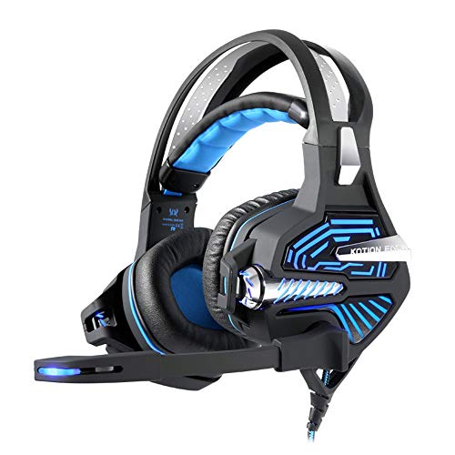 Gaming Headset 7.1 Channel 4D Sound Effect Noise Reduction Microphone Bass Surround Noise Cancelling USB Headphones for PC Xbox One for PS4 Nnintedo Switch (Blue)