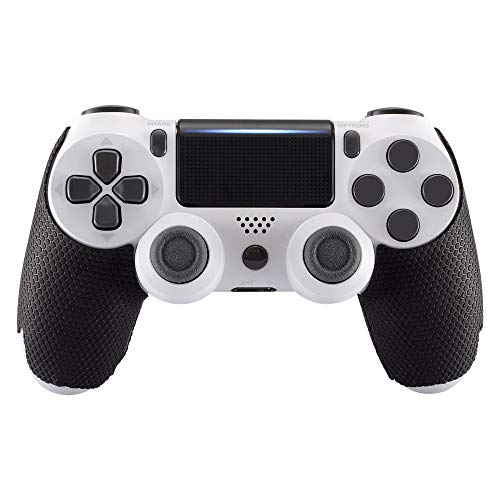 eXtremeRate Black Anti-Skid Sweat-Absorbent Controller Grips for PS4 Controller, Professional Textured Soft Rubber Handle Grips for PS4 Slim Pro Controller - Improve The Grip and Comfort