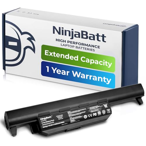 NinjaBatt Battery A32-K55 Compatible with Asus Q500 Q500A R503U R503A R503C K55VD X75VD K75VM K75VD K75DE K55 K55N K55VM K45VS K45VJ K55DR K55VS R400 R500 R700 – [6 Cells/4400mAh/48Wh]