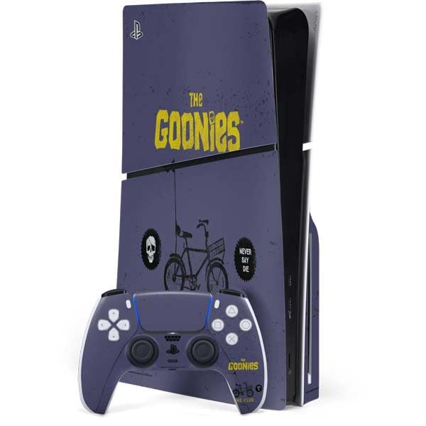 Skinit Decal Gaming Skin Compatible with PS5 Slim Disk Bundle - Officially Licensed Warner Bros The Goonies (1985) The Goonies Bike Club Design