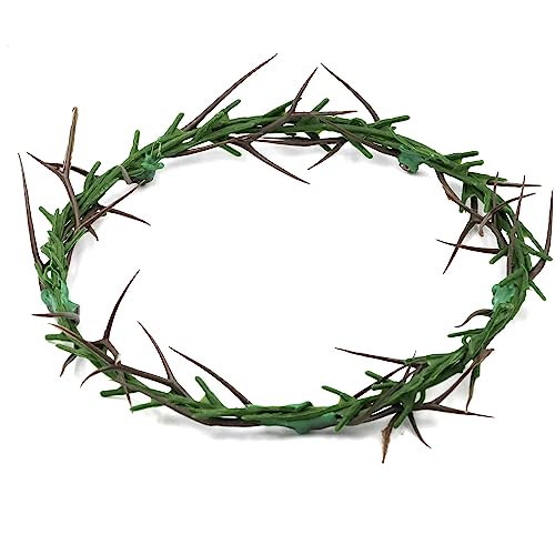 Artificial Crown of Thorns Life Size 8’’ Diameter, Decoration for Home and Church Lents Period, Christmas Tree Decoration Ornament Crown for Costumes, Wearable Crown of Thorns