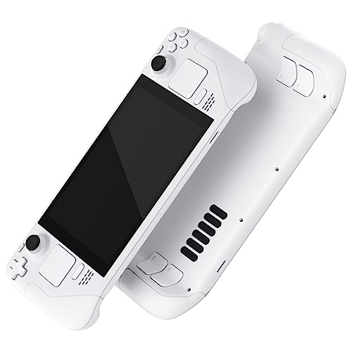 eXtremeRate White Custom Faceplate Back Plate Shell for Steam Deck LCD, Handheld Console Replacement Housing Case, DIY Full Set Shell with Buttons for Steam Deck Console - Console NOT Included