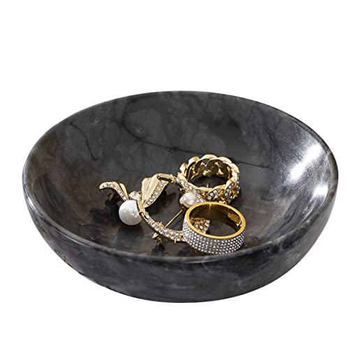 Gifts for Mom 4.72 Inch Small Decorative Bowl Ring Dish Marble Tray, Mothers Day Gifts Jewelry Dish Ring Trinket Holder Key Catchall Bowls, Marble Vanity Tray for Display Home Decor Bride Gifts