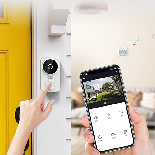 Doorbell Camera Wireless with Chime Ringer, Battery Powered, 2.4G WiFi, 2-Way Audio, Night Vision, Cloud Storage, Indoor/Outdoor Surveillance Clearance Items Ofertas Relampago Del Dia amaon Prime