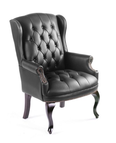 Boss Office Products Wingback Traditional Guest Chair in Black