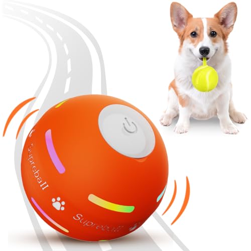 PetDroid Interactive Dog Toys Dog Ball,[Newly Upgraded] Durable Motion Activated Automatic Rolling Ball Toys for/Small/Medium/Large Dogs,USB Rechargeable