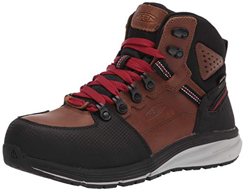 KEEN Utility mens Red Hook Mid Composite Toe Waterproof Work Construction Boot, Tobacco/Black, 11.5 Wide US
