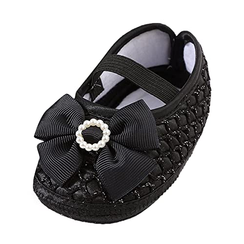 Baby Shoes Infant Girls Dress Shoes Ballet Wedding Party Princess Mary Jane Bow Ballerina Flats Shoes Baptism Shoes Black