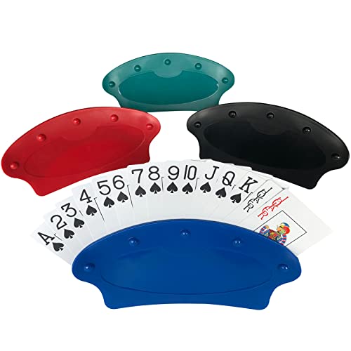 Yuanhe Set of 4 Playing Card Holder for Kids Seniors,Hands Free Cards Holders for Poker Parties, Family Card Game Nights