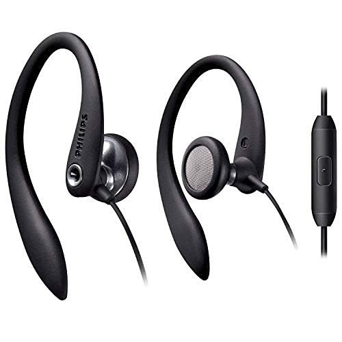 PHILIPS Over The Ear Sport Earbuds with Mic, Earphones for Sports, Running and Gym