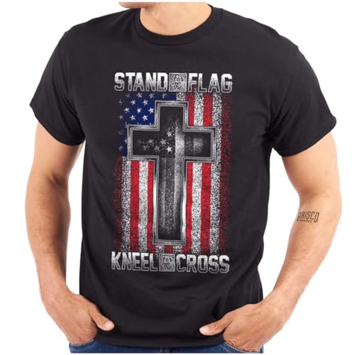 Stand for Flag Kneel The Cross Graphic T Shirt Men or Women
