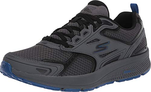 Skechers mens Go Run Consistent - Performance Running & Walking Shoe Sneaker, Charcoal/Blue, 12 US