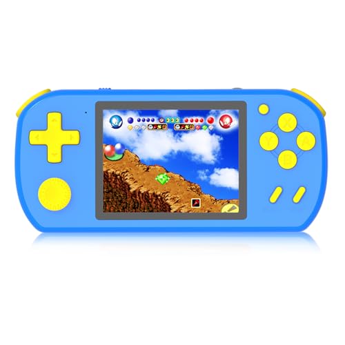 TEBIYOU Handheld Game Console for Kids Preloaded 218 Retro Video Games, Portable Gaming Player with Rechargeable Battery 3.0' LCD Screen, Mini Arcade Electronic Toy Gifts for Boys Girls, Blue