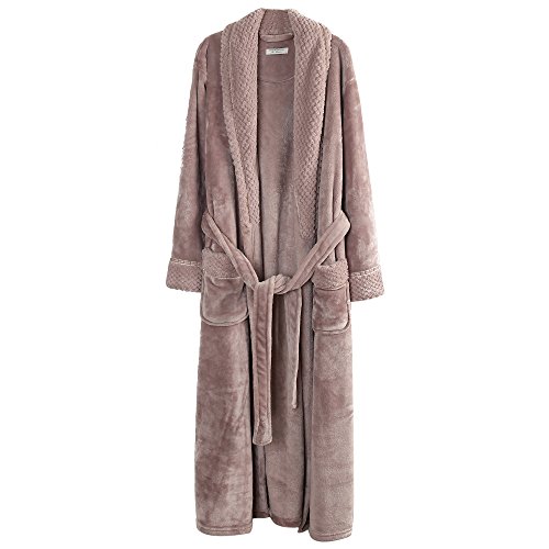 Richie House Women's Fleece Robe RH1591-D-M,Medium,Nude