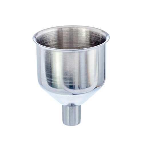 SE Stainless Steel Funnel for Flasks, Small Metal Funnel for Filling Drinking Liquor Flask, Transferring Oil, Juice, Milk, Attached Screw-On Cap