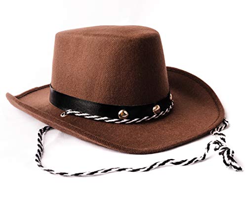 COLLECT PRESENT Baby Sized Cowboy hat,Baby Cowgirl Hats Brown 1 Piece, Infant Party Cowboy Hats Size Small Cowboy Hats for Toddler