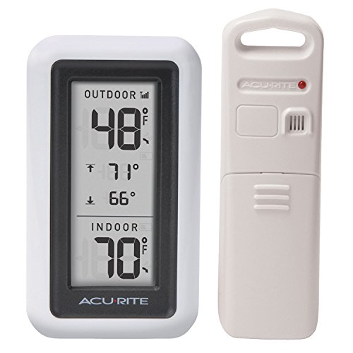 AcuRite Digital Thermometer with Indoor, Outdoor Temperature and Daily High and Lows (00424CA), White