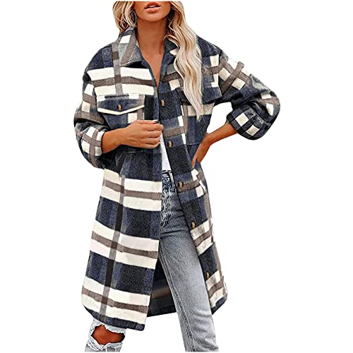 Black of Friday Deals 2023, Best Cyber of Monday Deals, Womens Fall Fashion 2023, Shacket Jacket Women Flannel Shirts Long Sleeve Fall Fashion Jackets Button Down Plaid Shirts Coats with Side Pocket