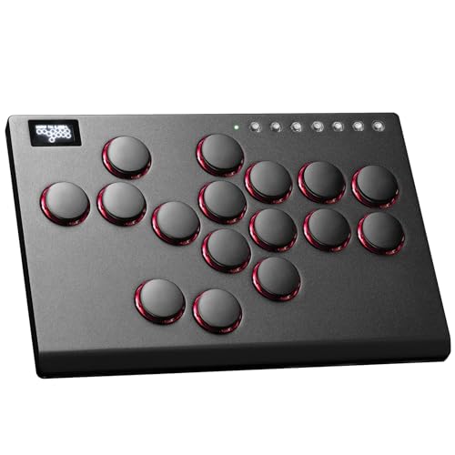 JZW-Shop All Metal Arcade Stick M16, All-Button Arcade Controller for Switch, PC, PS4, PS3, Steam Deck, Arcade Fight Stick Joystick with Turbo & Custom RGB, Supports Hot-Swap & SOCD