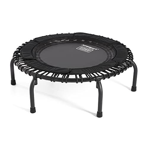 JumpSport 250 Round 39 Inch Fitness Rebounder Cushioned Mini Exercise Trampoline with Arched Legs for Home Fitness and Low Impact Cardio, Black