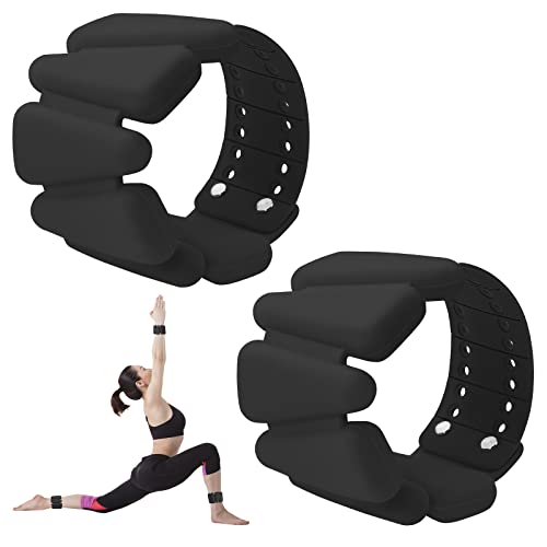 MXiiXM Wrist Weights Set of 2, Adjustable Silicone Weight Bracelets for Women & Men, Wearable Ankle/Wrist Weights Suitable for Yoga, Dance, Pilates, 2lb/4lb (2lb, Black)