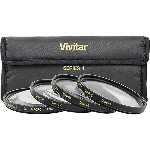 Vivitar Close-up 52mm +1/+2/+4/+10 Lens Set VIV-CL-52 | 52mm Filters for Digital Cameras and DSLR Cameras, Macro Lens Kit for Canon Cameras, Vivitar Cameras, and More (4 Piece Set), Black