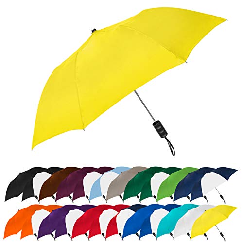 STROMBERGBRAND Spectrum Popular Style 16' Automatic Open Light Weight Travel Folding Umbrella for Men and Women, (Yellow)