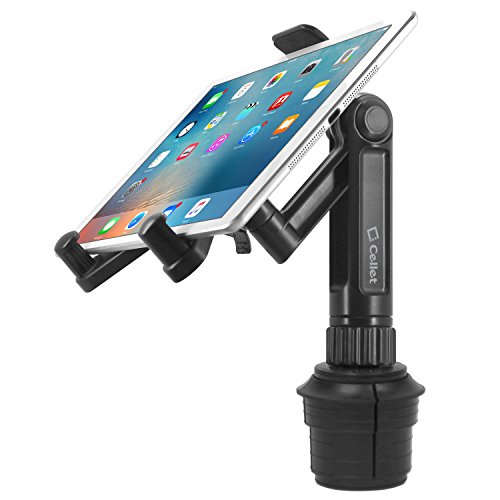 Cellet Tablet Cup Holder Mount, Car Cradle Compatible with Apple iPad Pro Air Mini Galaxy Tab S8 S7 LG Gpad 8 Kindle Fire HD 10 8 and All Tablets