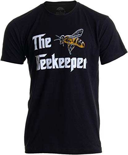 Ann Arbor T-shirt Co. The Beekeeper | Bee Keeper Keeping Apiary Cool Funny Joke Men Women T-Shirt-(Adult,L) Black