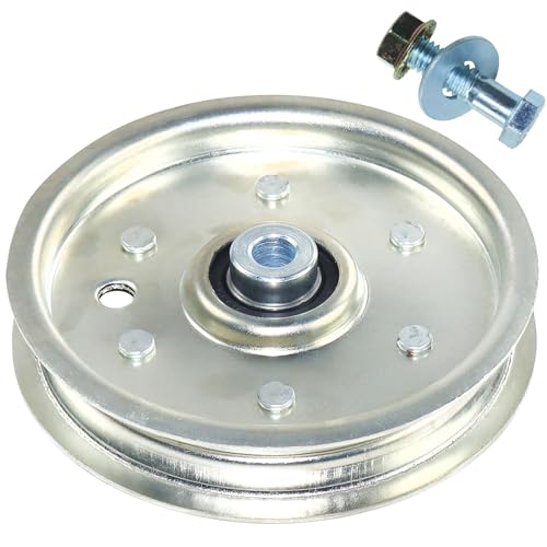 NIDAIFEI 756-3005 Pulley Replaces Cub Cadet 756-1229 Idler Pulley, Cub Cadet 01004081, 02005077, Cub Cadet 756-3005 Pulley, 93-1622, Cub Cadet 02005077 Flat Idler Pulley, 4.25' OD, 71460006, 756 3005