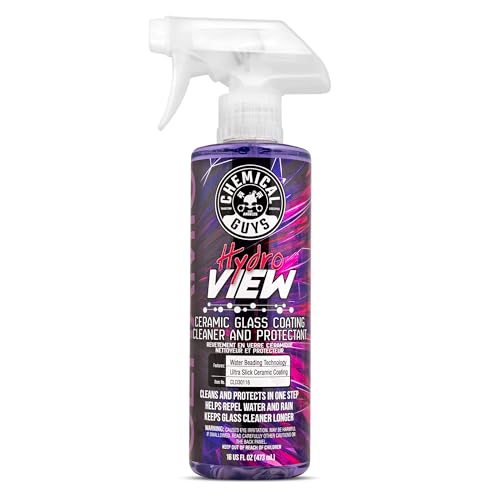 Chemical Guys CLD30116 HydroView Ceramic Glass Cleaner, Water Repellent & Protective Coating (Works on Glass, Windows, Mirrors, Navigation Screens & More; Car, Truck, SUV and Home Use), 16 fl oz
